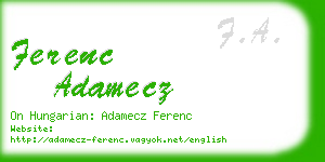 ferenc adamecz business card